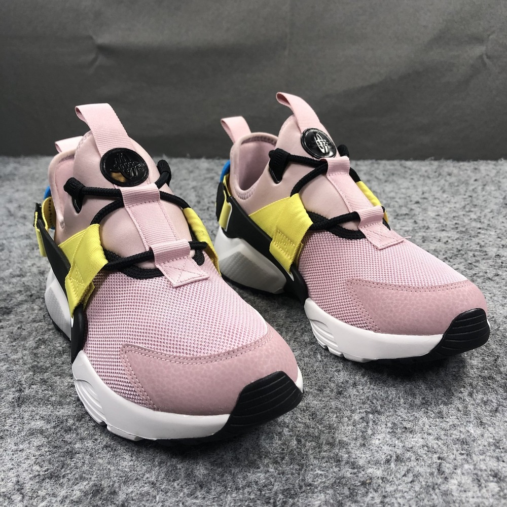 Nike Air Huarache City Shoes Womens 6.5 Pink Yellow Mesh Sneakers AH6804-500